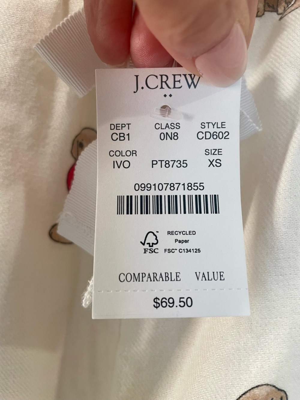 J. Crew Puppy & Heart Pajama Bottom - Picture 7 of 8